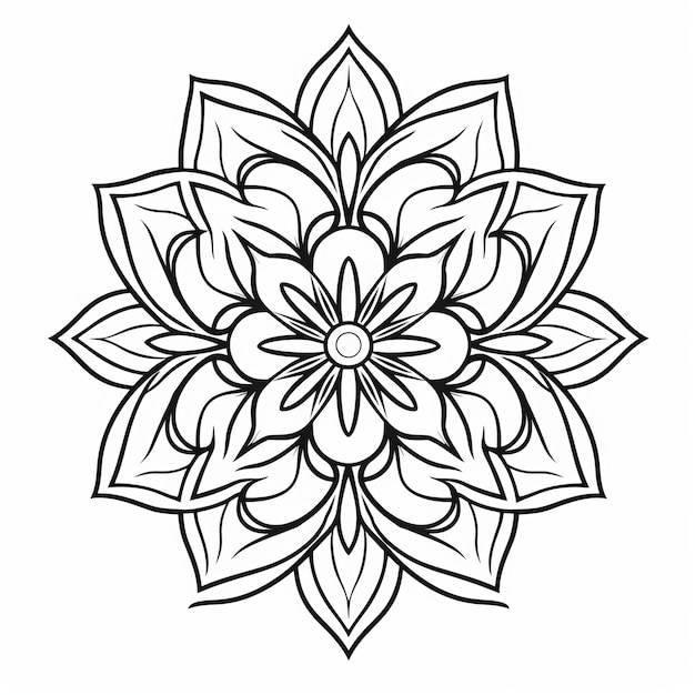 Page de coloriage unique du Mandala avec des contours noirs audacieux