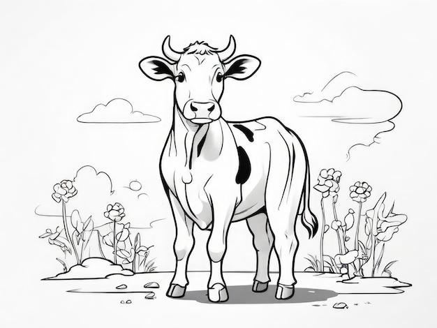 Photo page de coloriage de vaches pour enfants