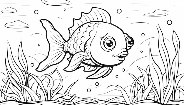 Page de coloriage vierge avec des contours simples pour les enfants illustration vectorielle sur papier blanc Détails faciles