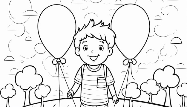 Page de coloriage vierge avec des contours simples pour les enfants illustration vectorielle sur papier blanc Détails faciles