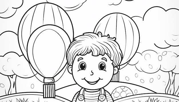 Page de coloriage vierge avec des contours simples pour les enfants illustration vectorielle sur papier blanc Détails faciles
