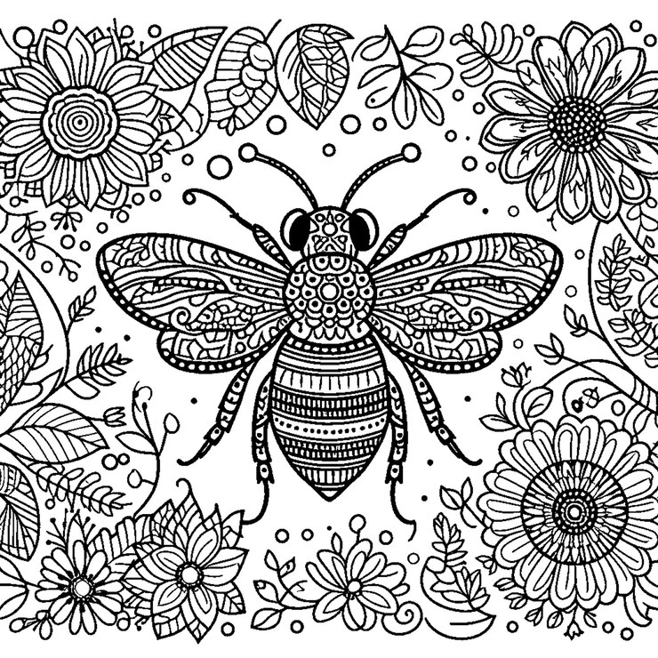 Page à colorier des abeilles