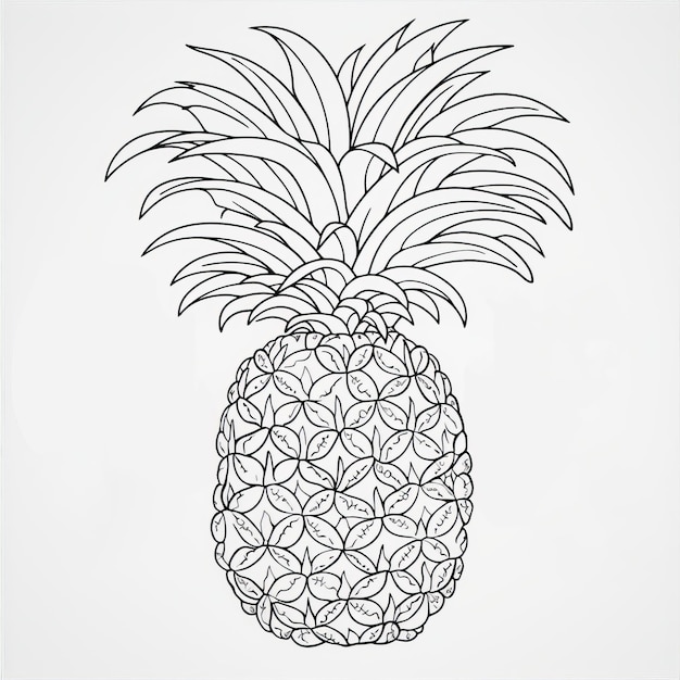 Page à colorier d'ananas simple pour les enfants