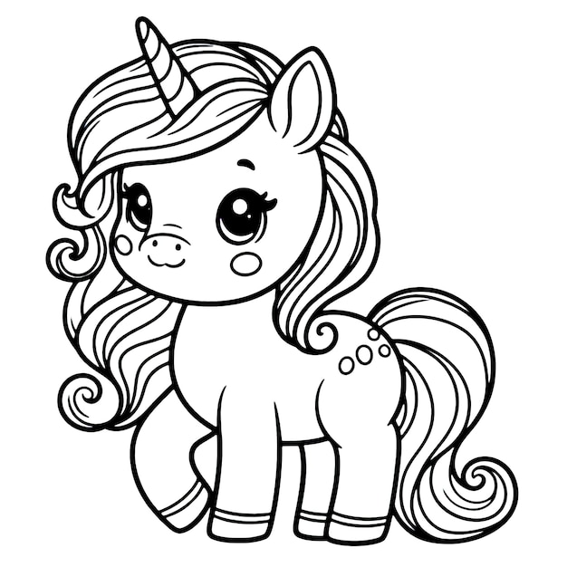 Page à colorier de licorne pour enfants