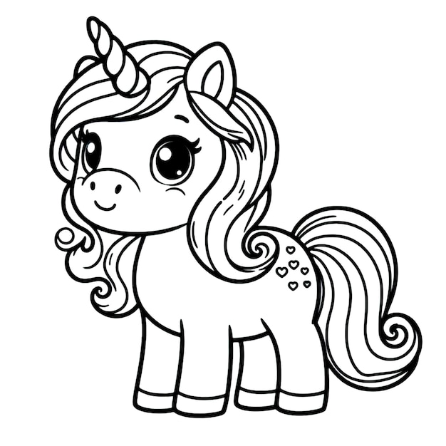 Page à colorier de licorne pour enfants
