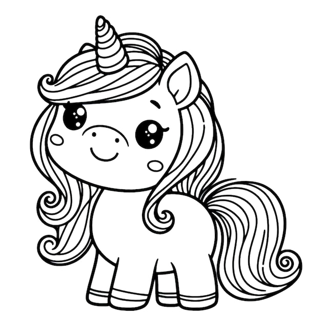 Page à colorier de licorne pour enfants