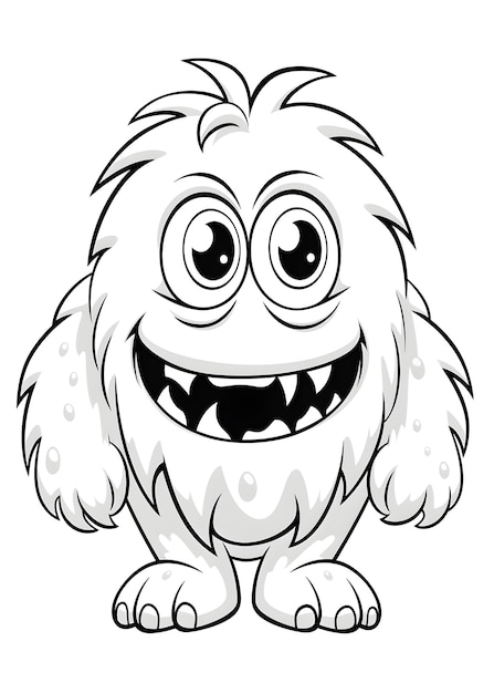 Page à colorier Monstre Caractères Monstre Line Art page à colorier Dessin de contour de monstre Pour colorier Page à coloriage Monstre Livre à colorier AI Génératif