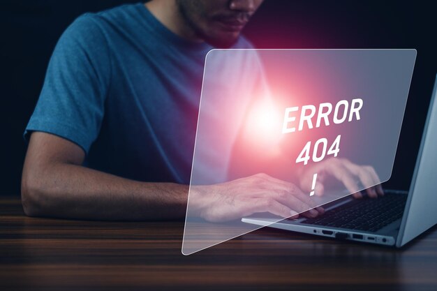 Page introuvable une erreur 404 concept information d'alerte informatique erreur 404 dépannage