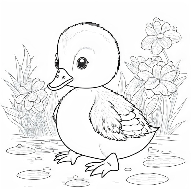 page de livre de coloriage de canard pour les enfants