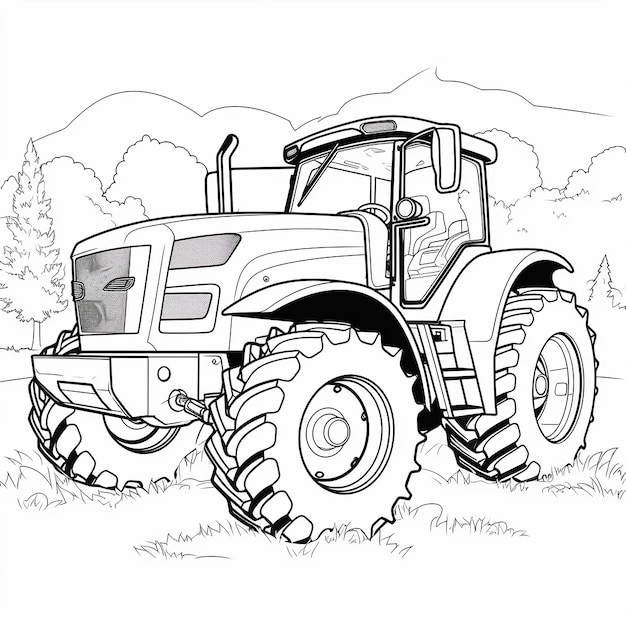 page de livre de coloriage du tracteur