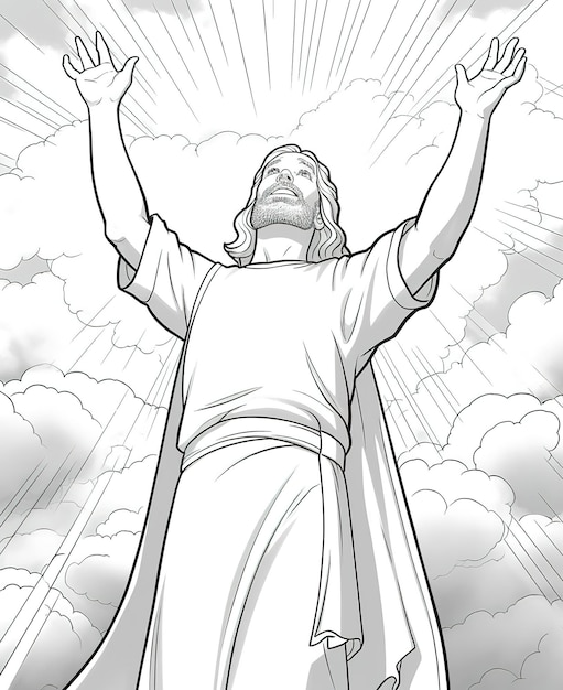 Photo page de livre de coloriage jésus