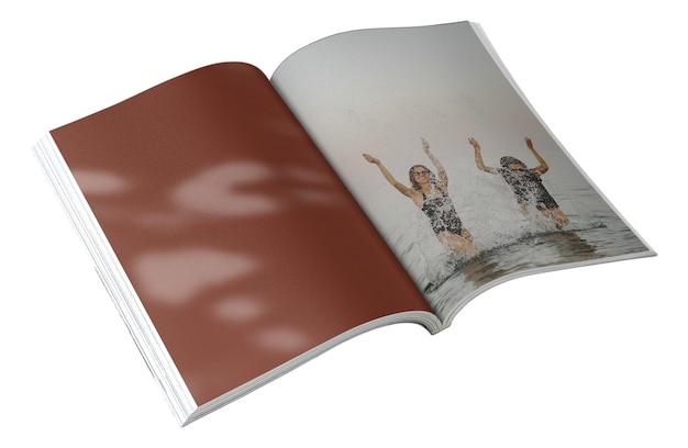 Page de magazine abstraite à fond transparent en png