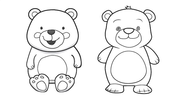 Pages de coloriage de dessin animé mignon ours pour les enfants