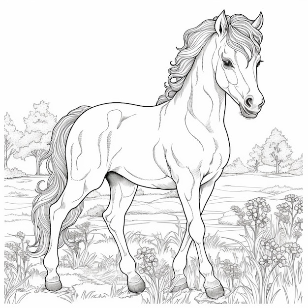 pages à colorier de chevaux pour adultes