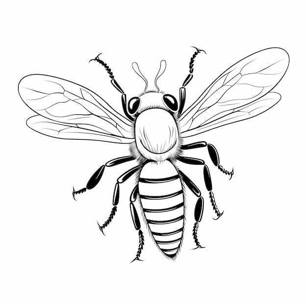 Photo des pages à colorier pour enfants avec des abeilles épaisses