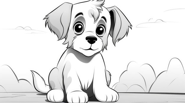 Pages à colorier simples pour les enfants chien