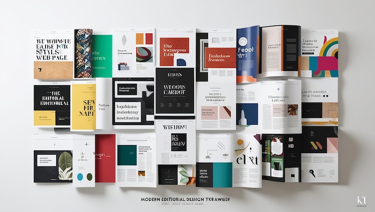Photo pages de magazine sur un fond blanc