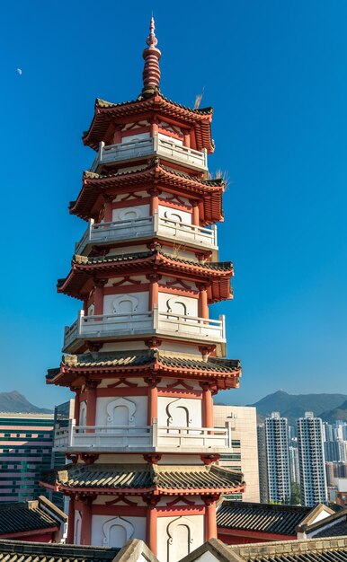 Photo pagode au columbarium de po fook hill à hong kong en chine