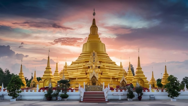 La pagode dorée wat phra que doi suthep est située à Chiang Mai.