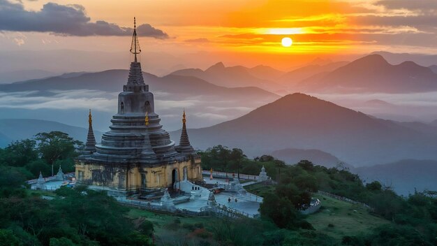 Pagode historique dans le parc national de doi inthanon à Chiang Mai, en Thaïlande