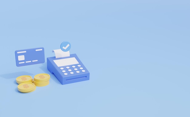 Paiement en ligne Illustration 3d