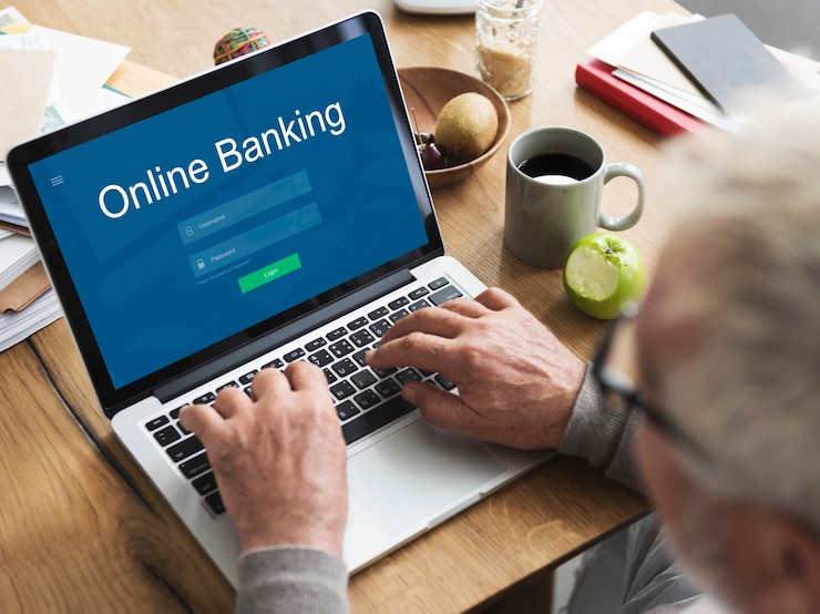 Photo paiement en ligne internet banking concept