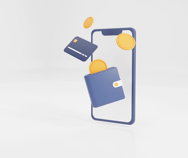 Photo paiement en ligne en rendu 3d