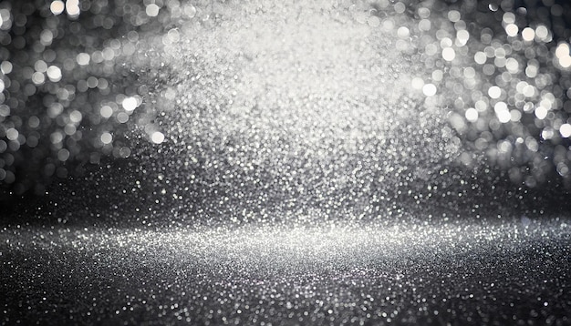 Paillettes d'argent défocalisé abstrait Twinkly Lights Background