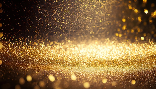 Paillettes d'or défocalisé abstrait Twinkly Lights Background