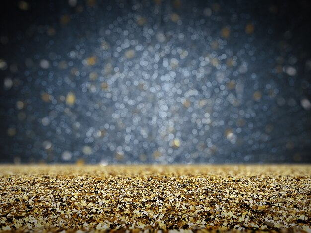 Paillettes d'or avec fond bokeh