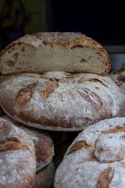 pain artisanal dans l'ancienne foire médiévale, Espagne