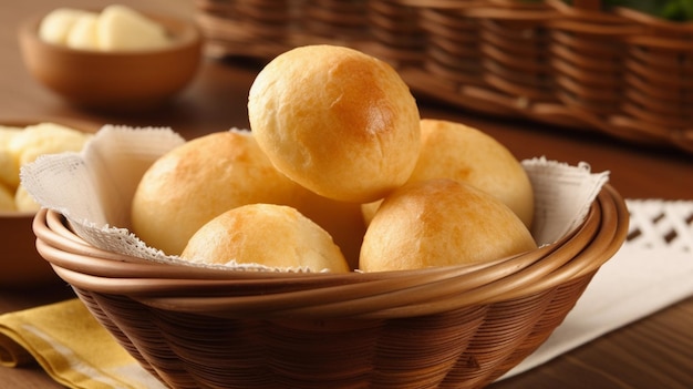 Pain au fromage brésilien ou pao de queijo collation brésilienne traditionnelle à base de fromage