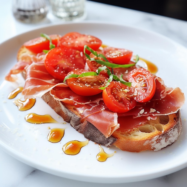 Pain au jambon de Parme et aux tomates