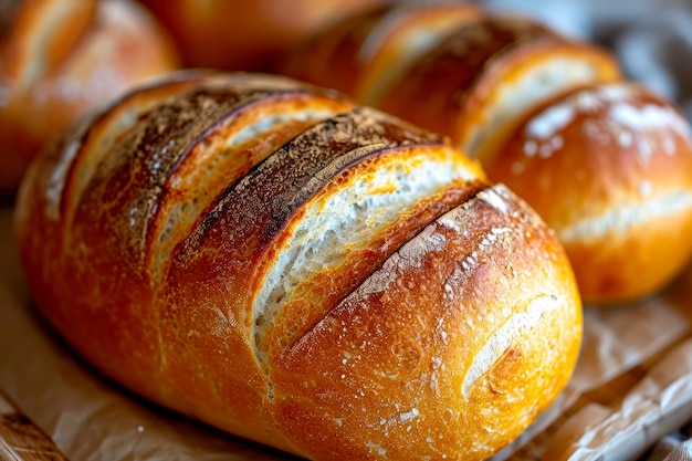 Pain au levain artisanal avec une croûte croustillante