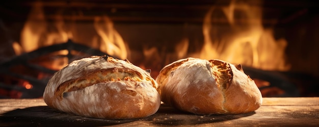 Pain au levain croustillant cuit au four Préparation du pain AI générative