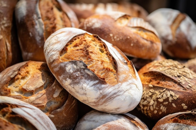 Photo pain au levain fraîchement cuit à la main avec une croûte dorée concept de boulangerie boulangerie