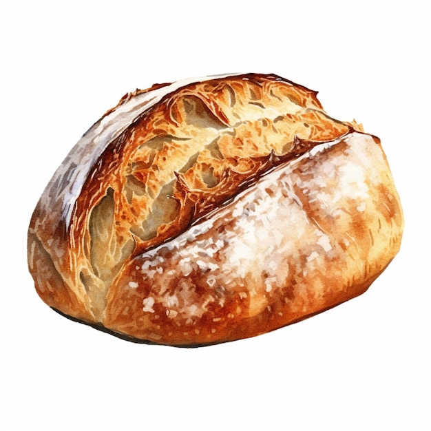 pain au pain avec une croûte sur un fond blanc