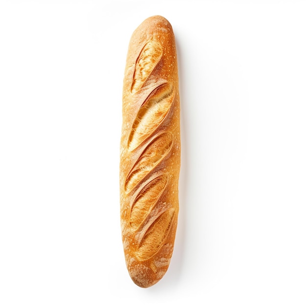 pain baguette sur fond blanc