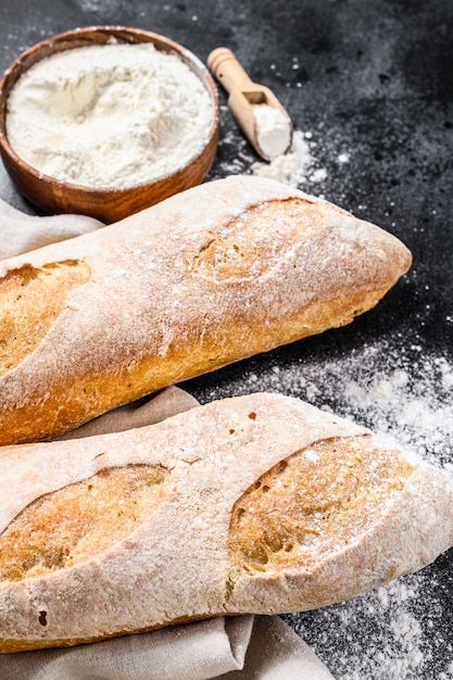 Photo pain baguette français fait maison le concept de la cuisson du pain