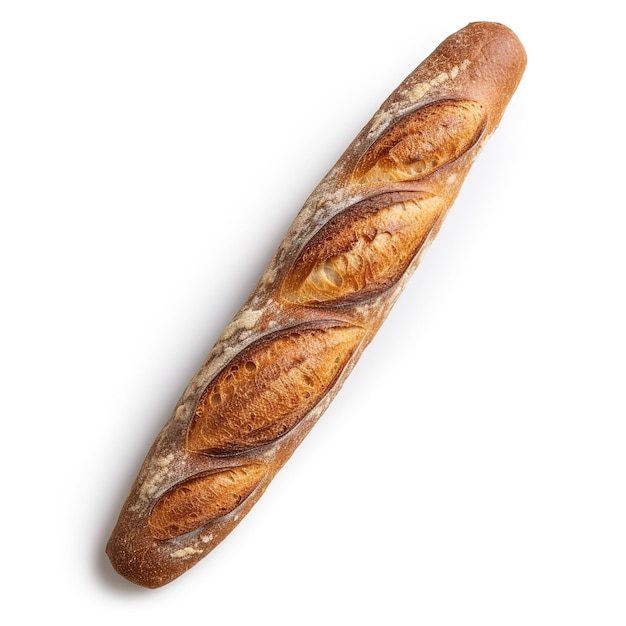 Photo pain baguette français isolé sur fond blanc