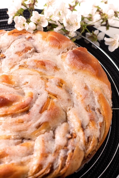 Pain boulangerie à la cannelle avec espace de copie