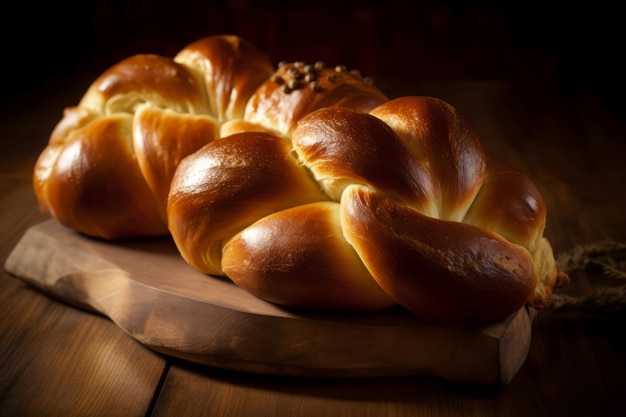 Pain challah traditionnel nourriture saine juive Generate Ai