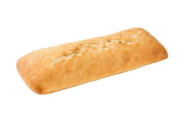 Pain ciabatta isolé sur fond blanc