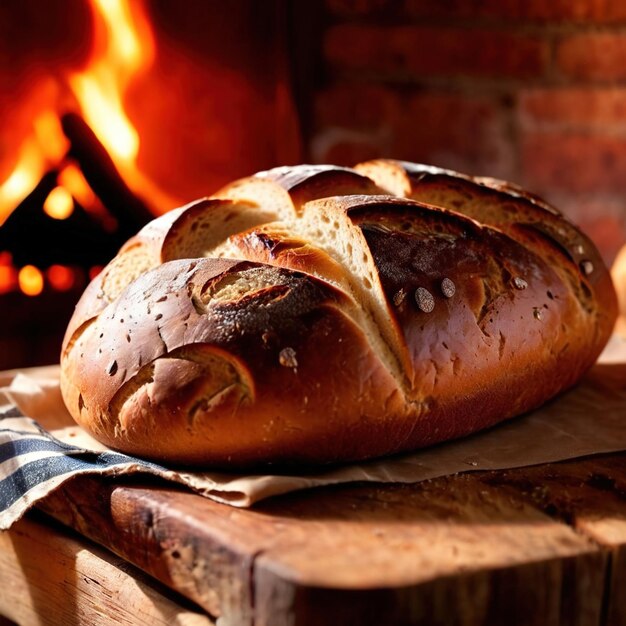 Pain cuit à l'artisanat à partir d'un four à bois traditionnel à l'ancienne