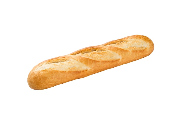 Pain français baguette isolé sur blanc