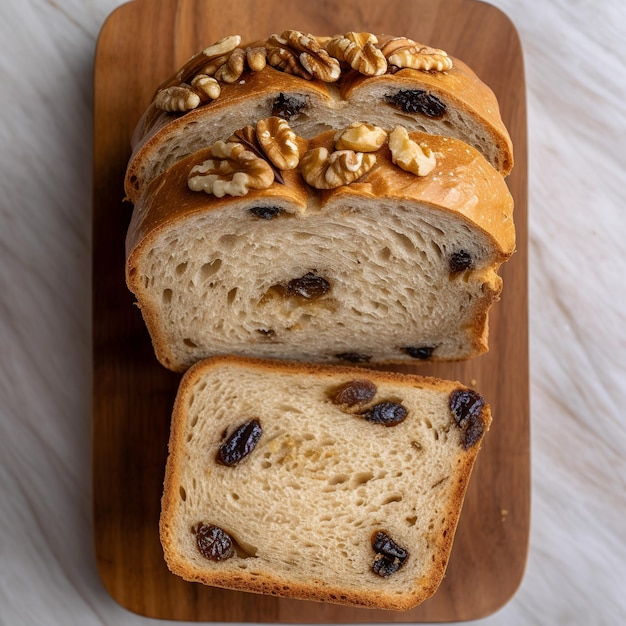 pain de grain cuit en morceaux isolés sur un fond plat