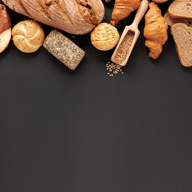 Pain et graines avec espace de copie