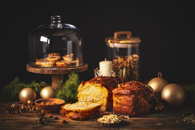 Pain de levure torsadé tressé fait maison sucré