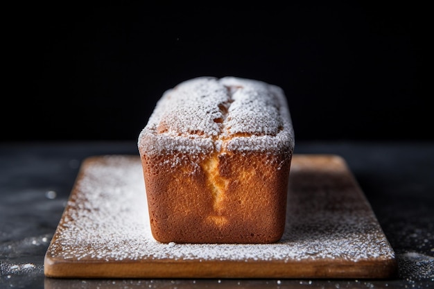 Photo un pain de pandoro fraîchement cuit poussiéré avec du sucre glacé