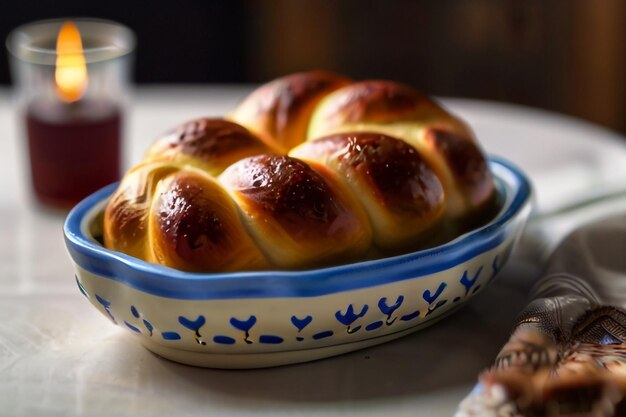 Photo pain sucré de pâques cozonac ou tranche de tsoureki sur la table brioche tranchée tressée traditionnelle festive